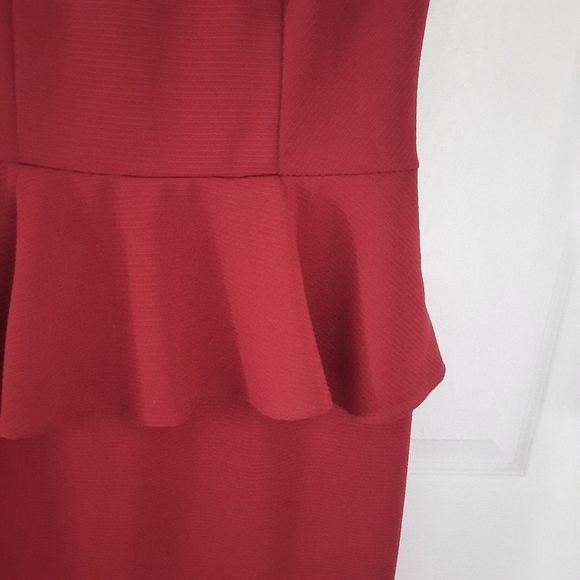 Massimo Red Peplum cocktail dress medium - Picture 3 of 6